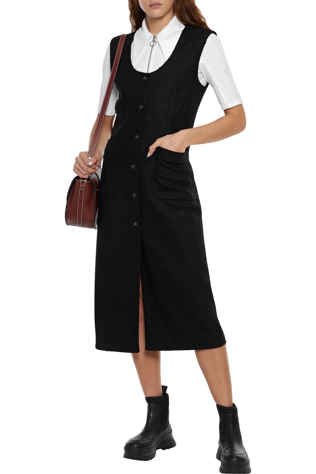 DEVEAUX Alicia bouclé midi dress