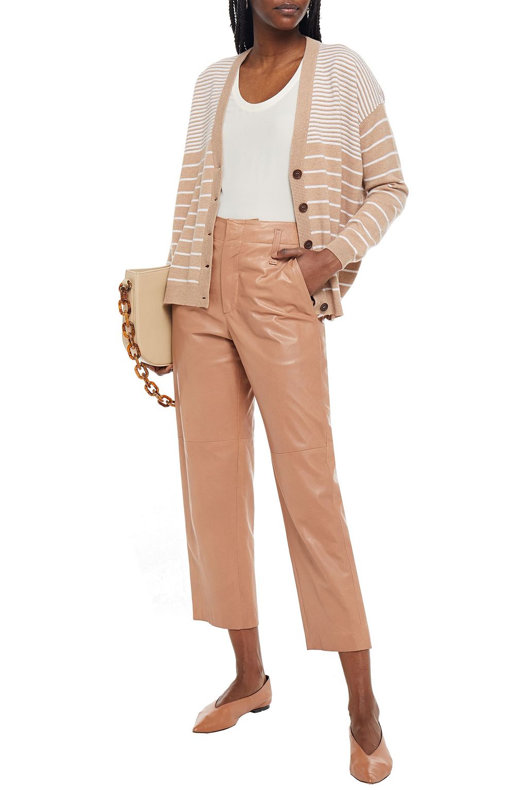 BRUNELLO CUCINELLI Hose mit geradem Bein aus strukturiertem Leder