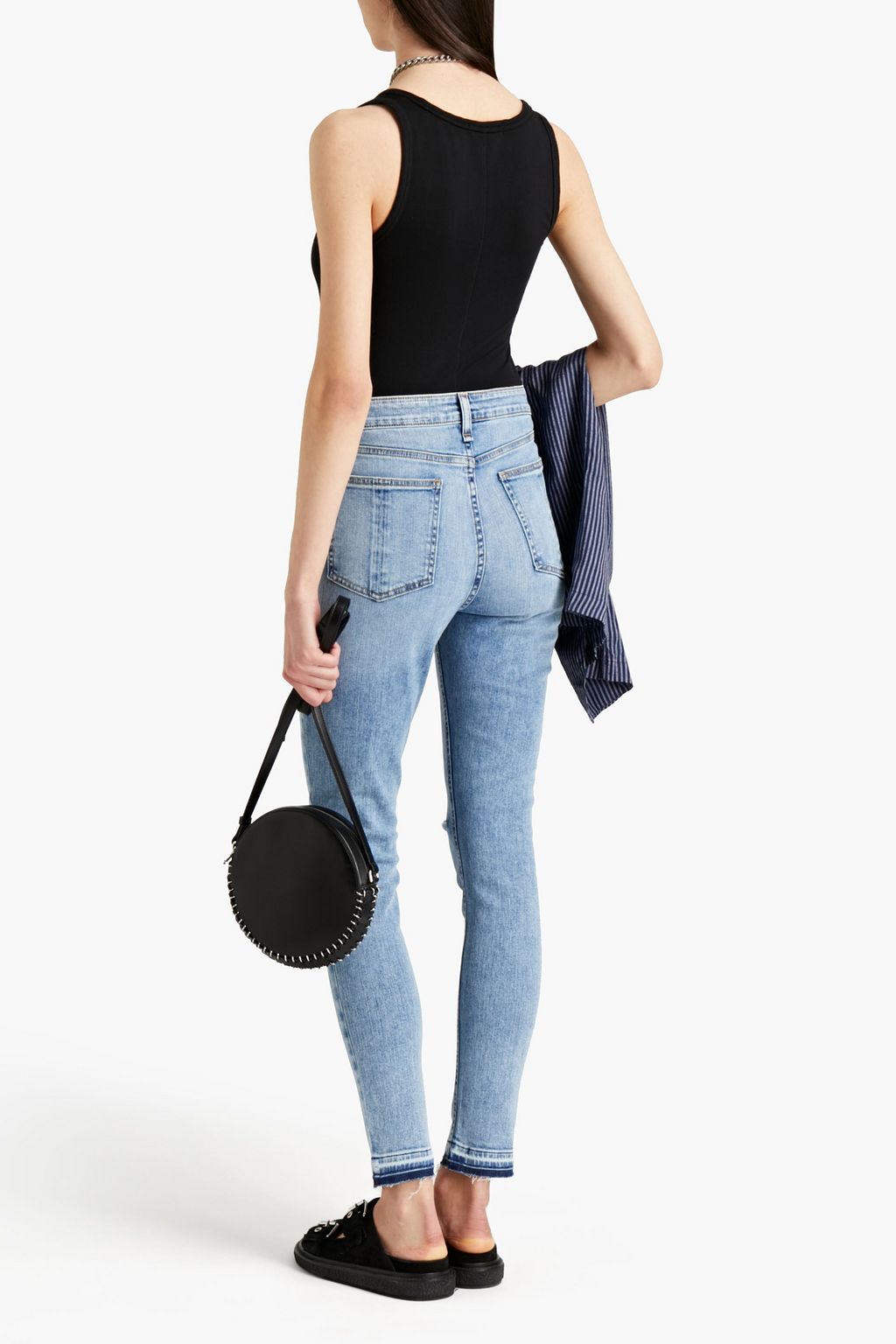 RAG & BONE بنطلون جينز «نينا» بخصر مرتفع وبقصة سكيني بتصميم ممزق