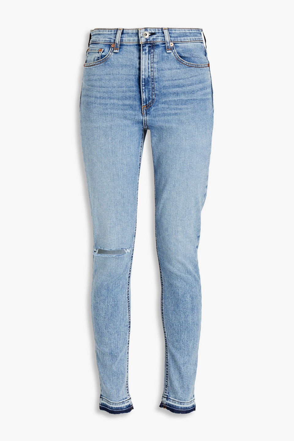 Nina distressed high-rise skinny jeans