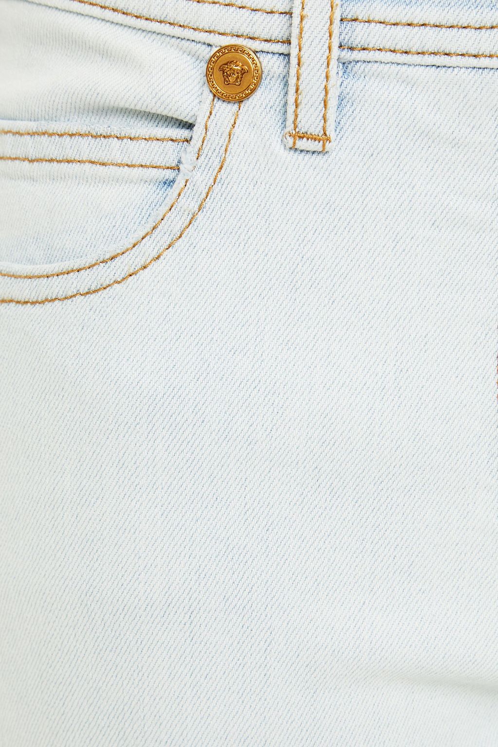 VERSACE Embellished mid-rise straight-leg jeans