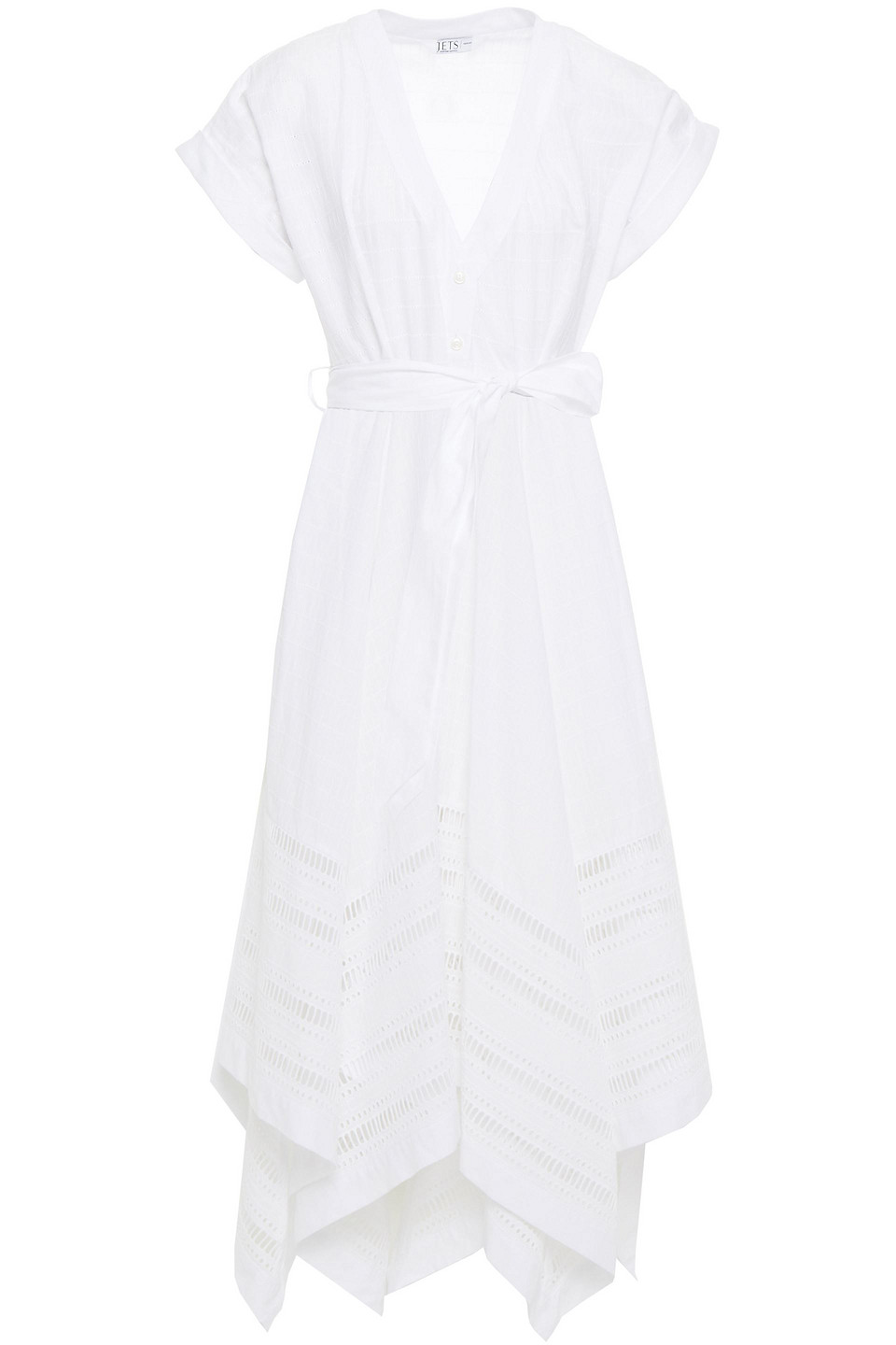 Jets Australia By Jessika Allen Woman Lattice-trimmed Belted Cotton-voile Beach Dress White Size XS