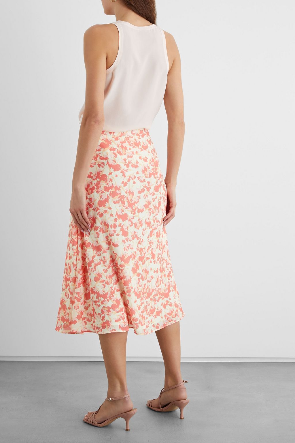 IRIS & INK Maryam printed crepe de chine midi skirt
