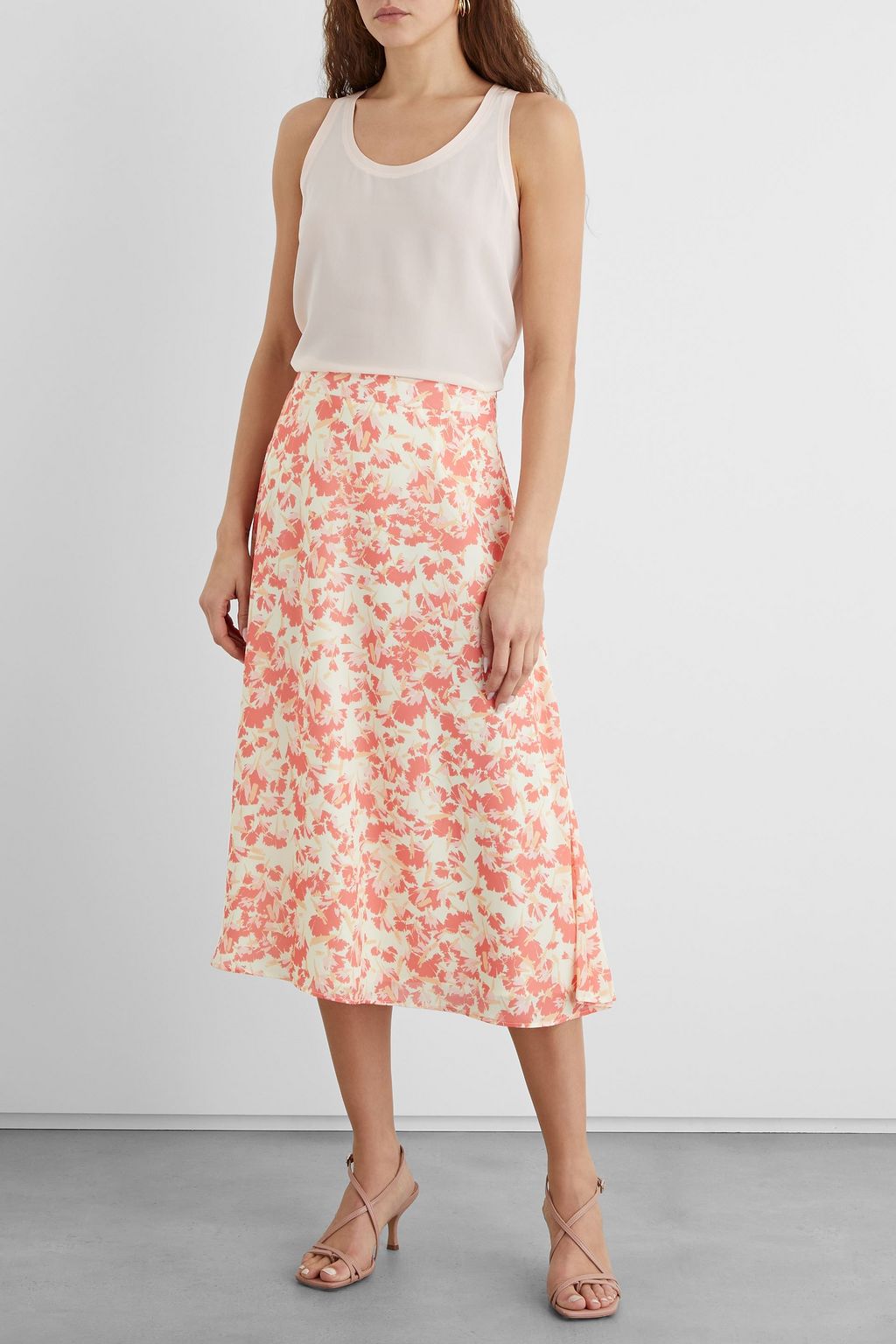 IRIS & INK Maryam printed crepe de chine midi skirt