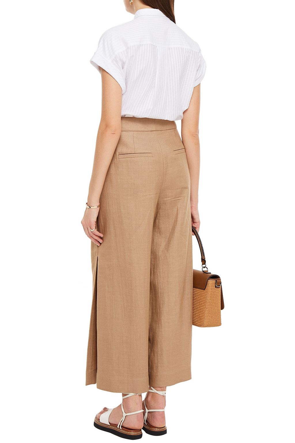 BRUNELLO CUCINELLI Hose mit weitem Bein aus Drillich mit Falten