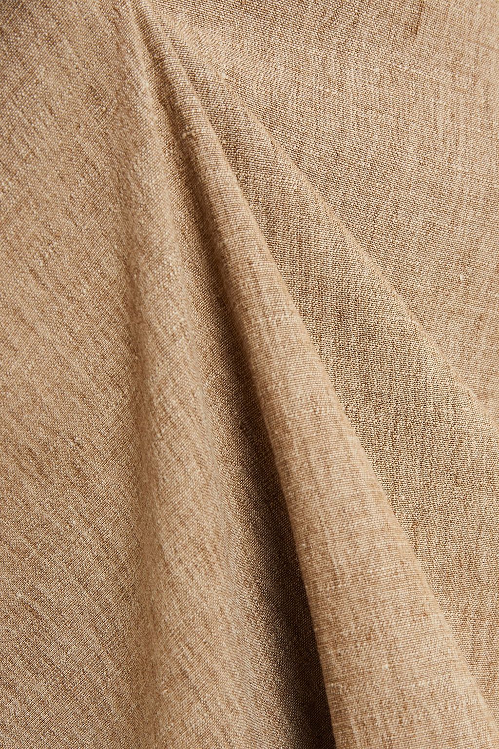 BRUNELLO CUCINELLI Fluted bead-embellished linen-blend dress