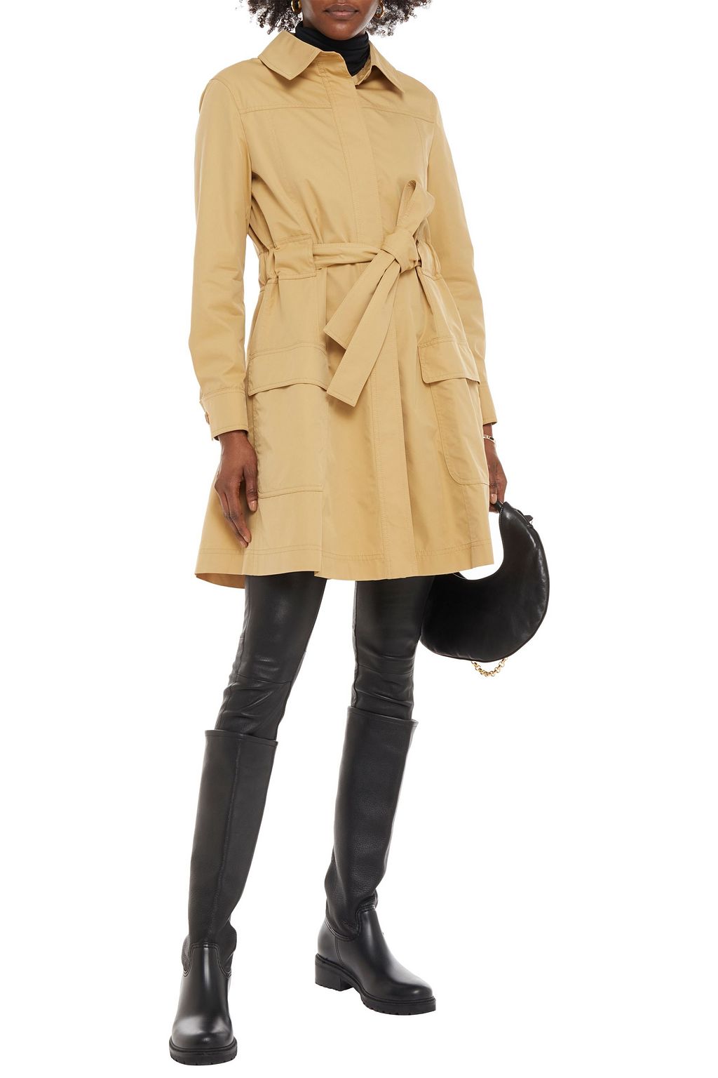 MOSCHINO Embellished cotton-blend gabardine trench coat