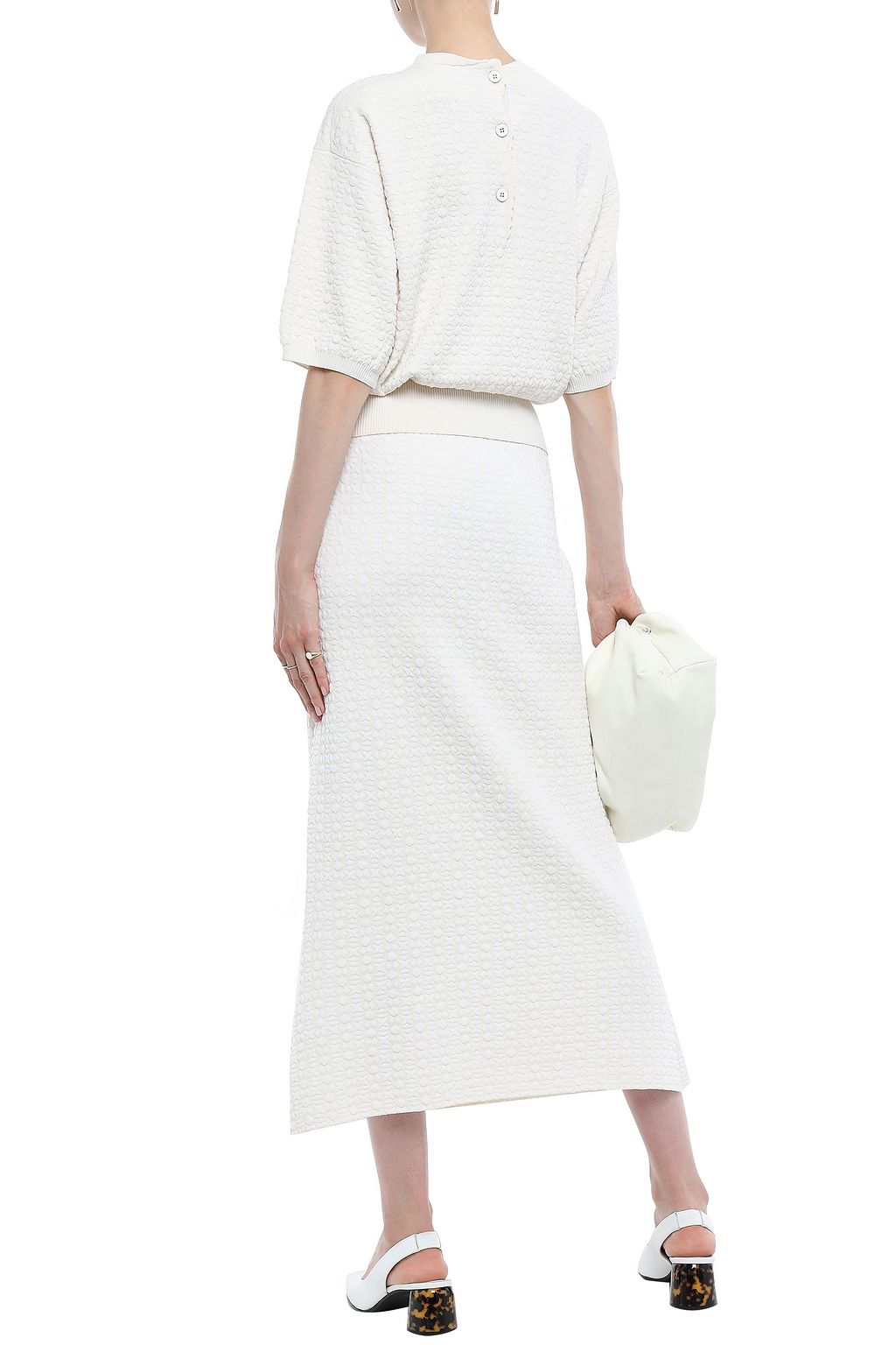 JIL SANDER Wool-blend cloqué midi skirt