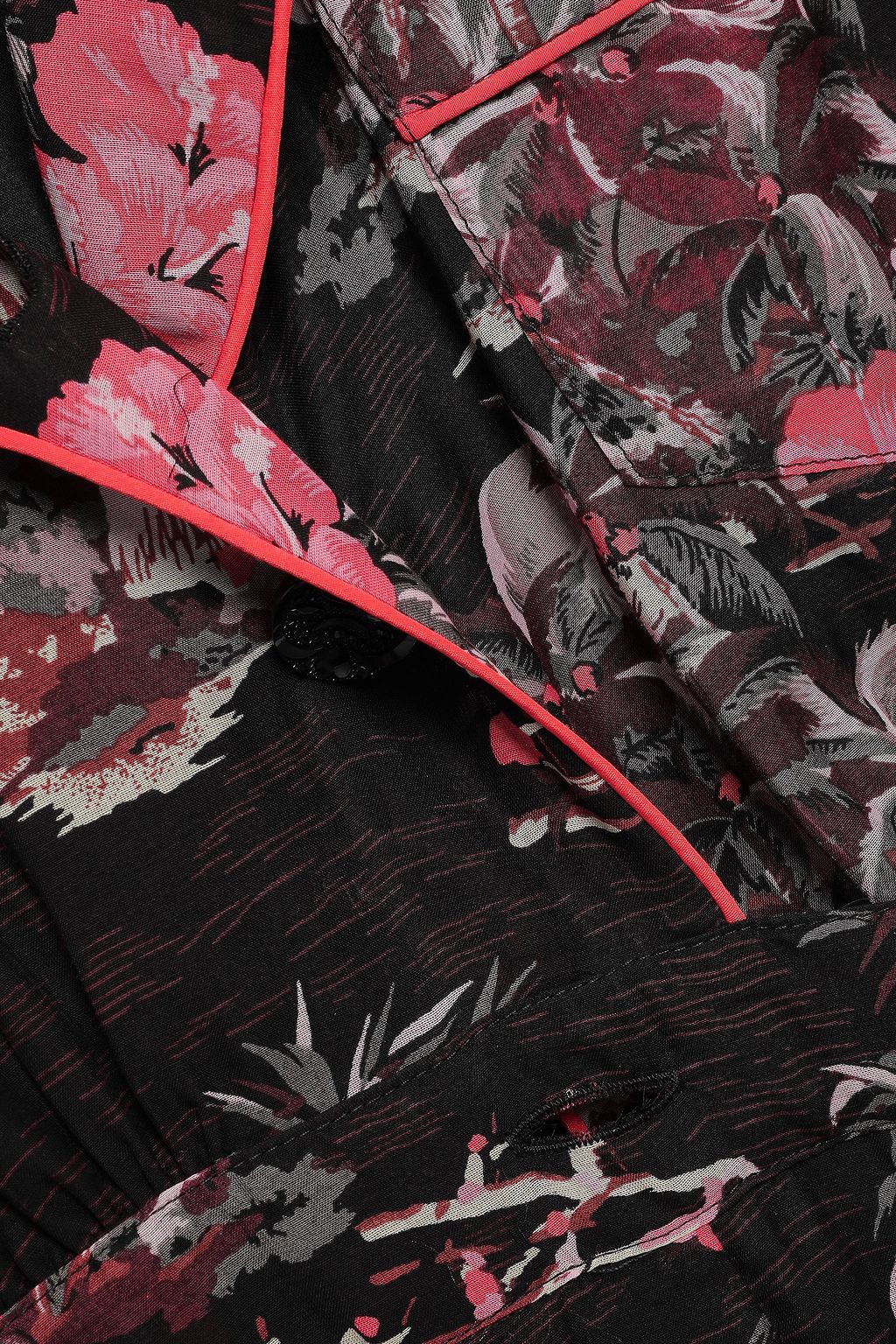 ANNA SUI Belted printed cotton and silk-blend jumpsuit