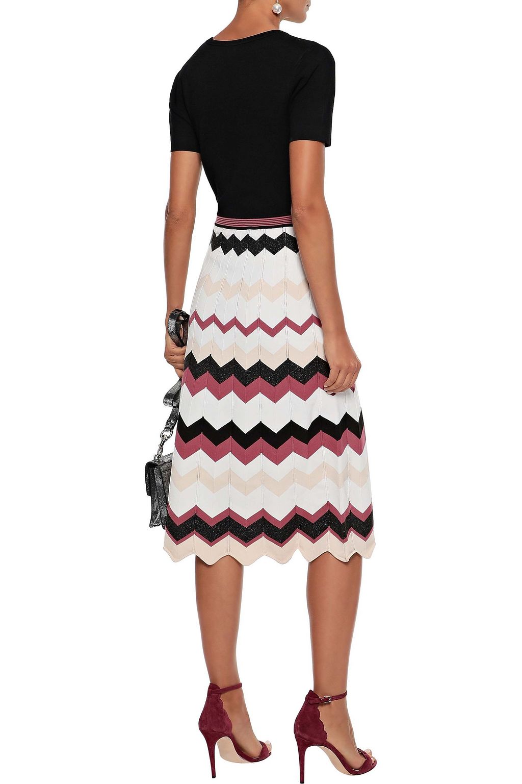 DIANE VON FURSTENBERG Gaia flared stretch and intarsia-knit dress