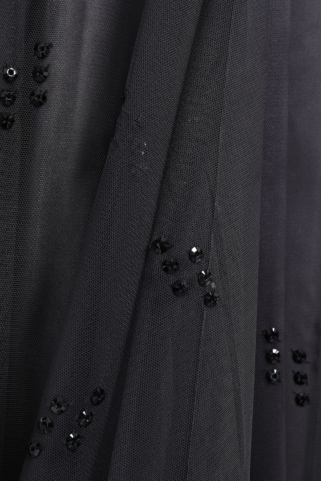 BRUNELLO CUCINELLI Pleated embellished silk-blend tulle midi dress