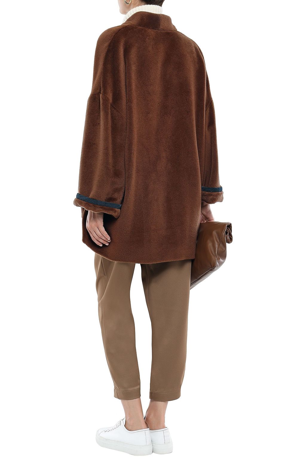 BRUNELLO CUCINELLI Brushed alpaca wrap coat