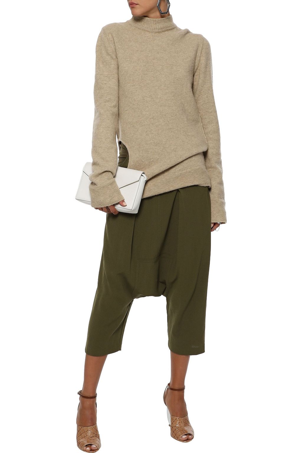 RICK OWENS Subhuman cutout brushed wool-blend sweater