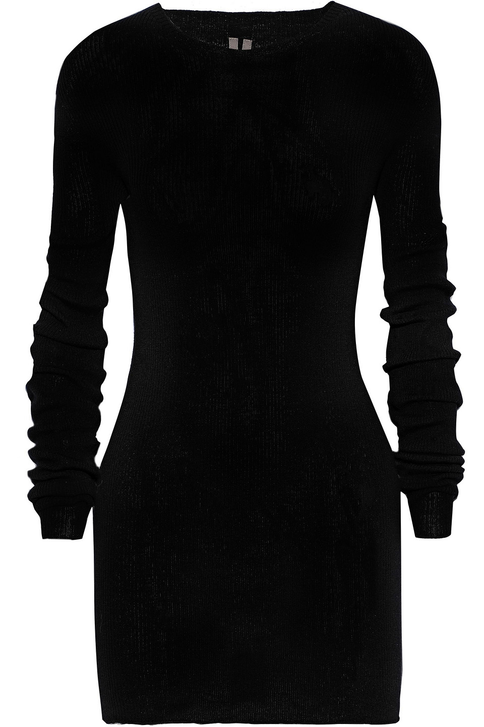 Rick Owens Ribbed Knit Mid-length Jumper In Black