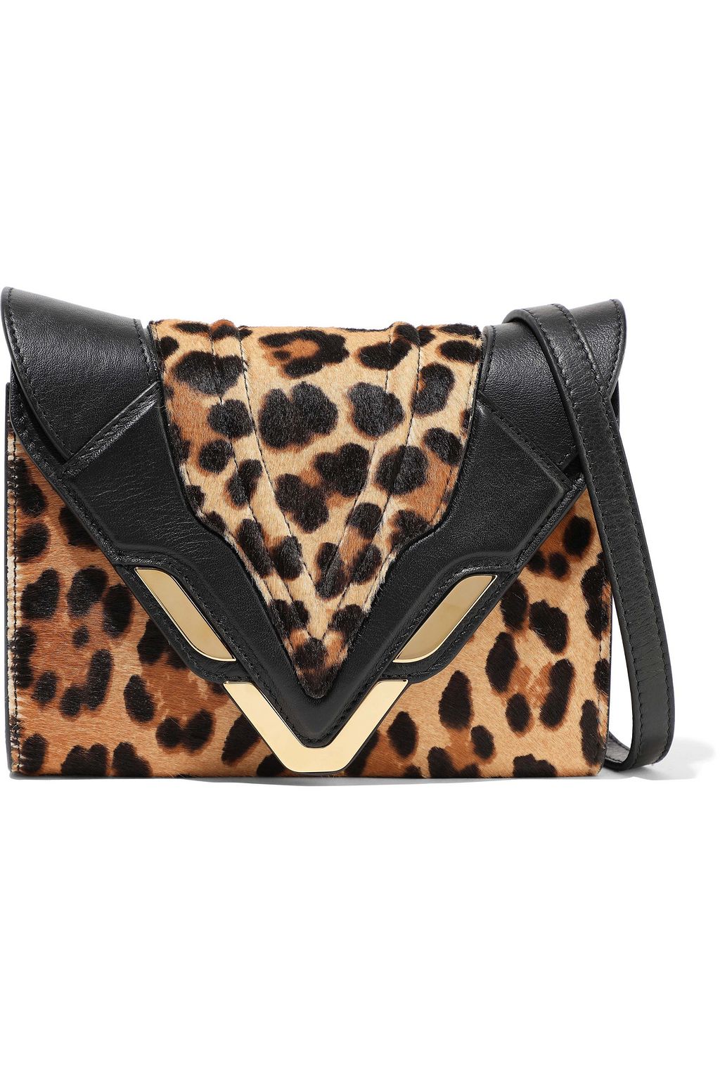 calf hair leopard clutch