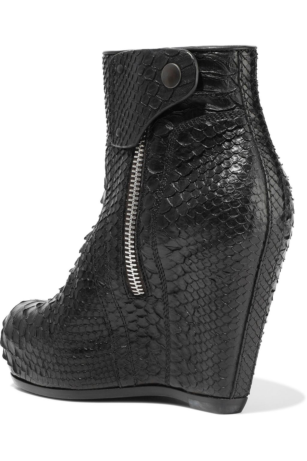 RICK OWENS Python wedge ankle boots