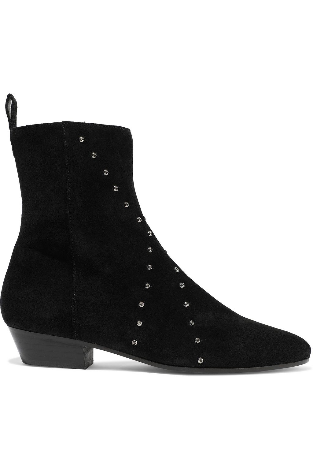 lizzie black suede studded ankle boots