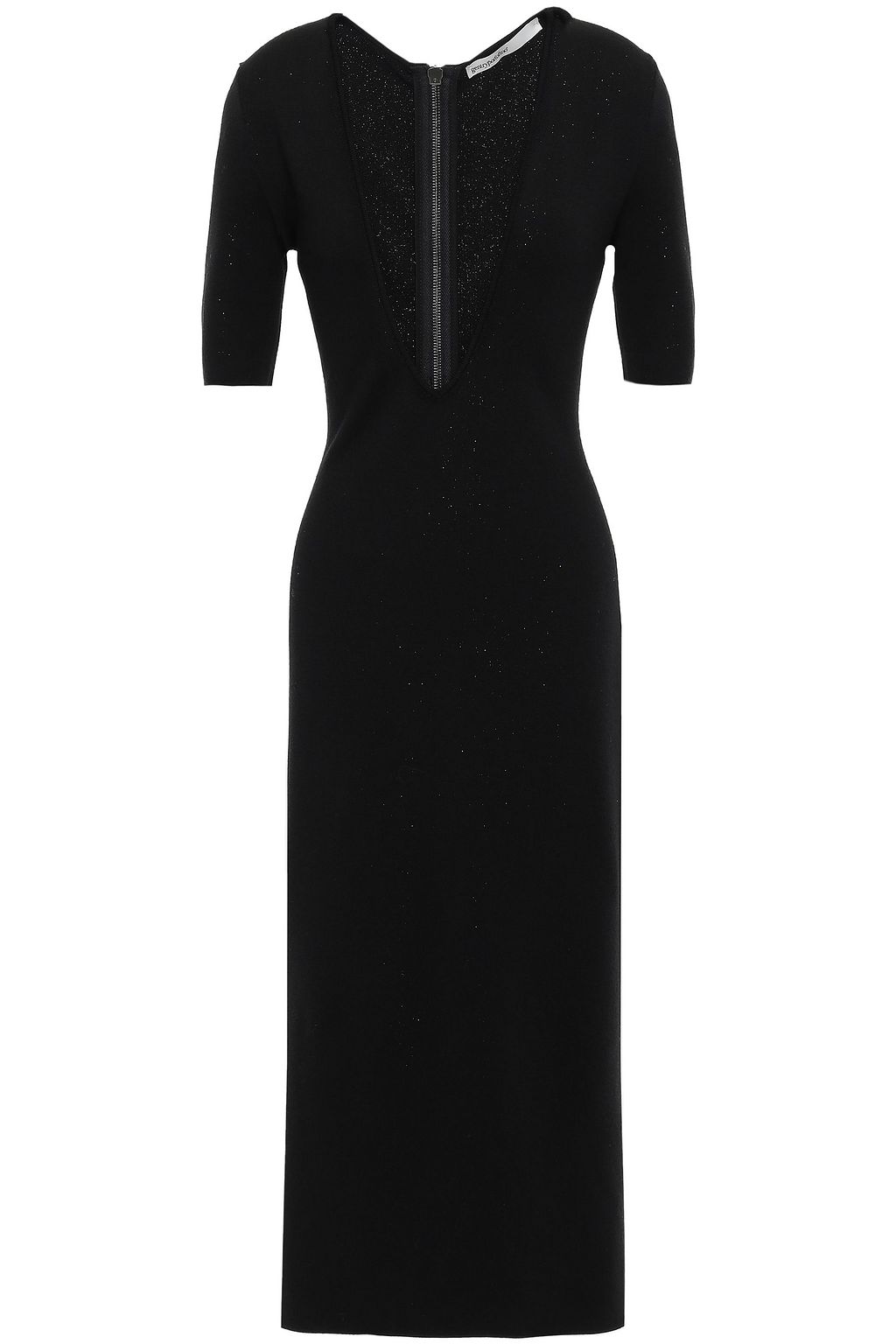 black stretch midi dress