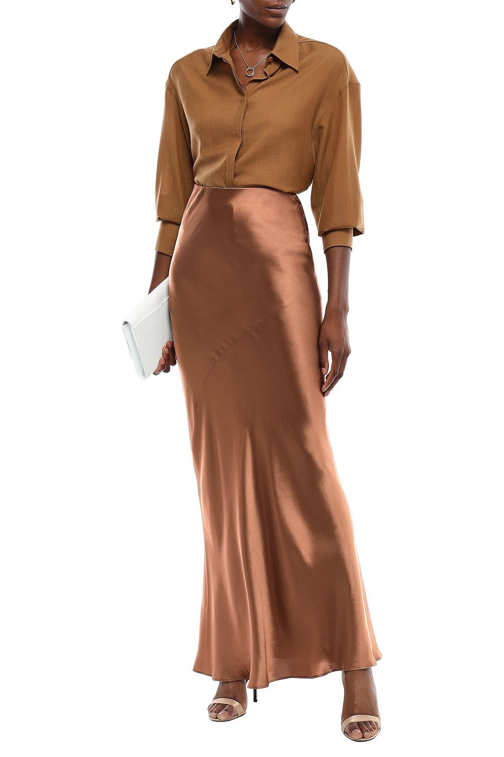 BRUNELLO CUCINELLI Satin maxi skirt