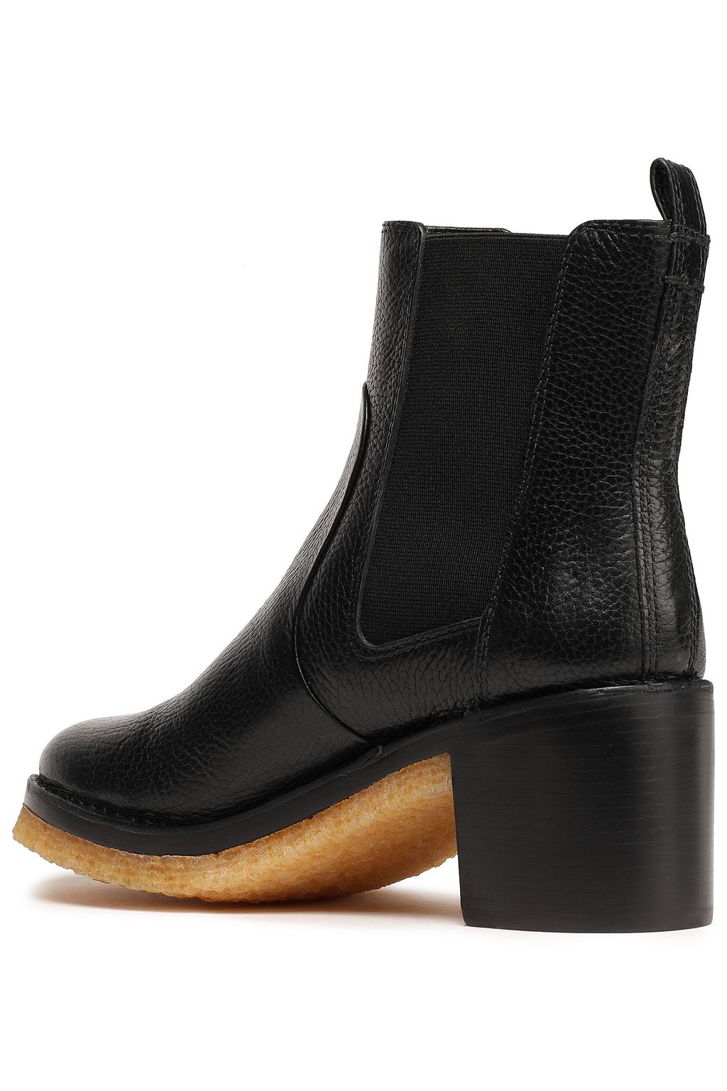 TORY BURCH Pebbled-leather ankle boots