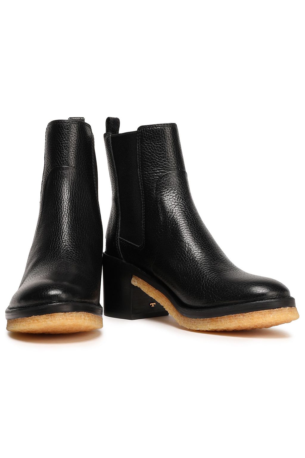 TORY BURCH Pebbled-leather ankle boots