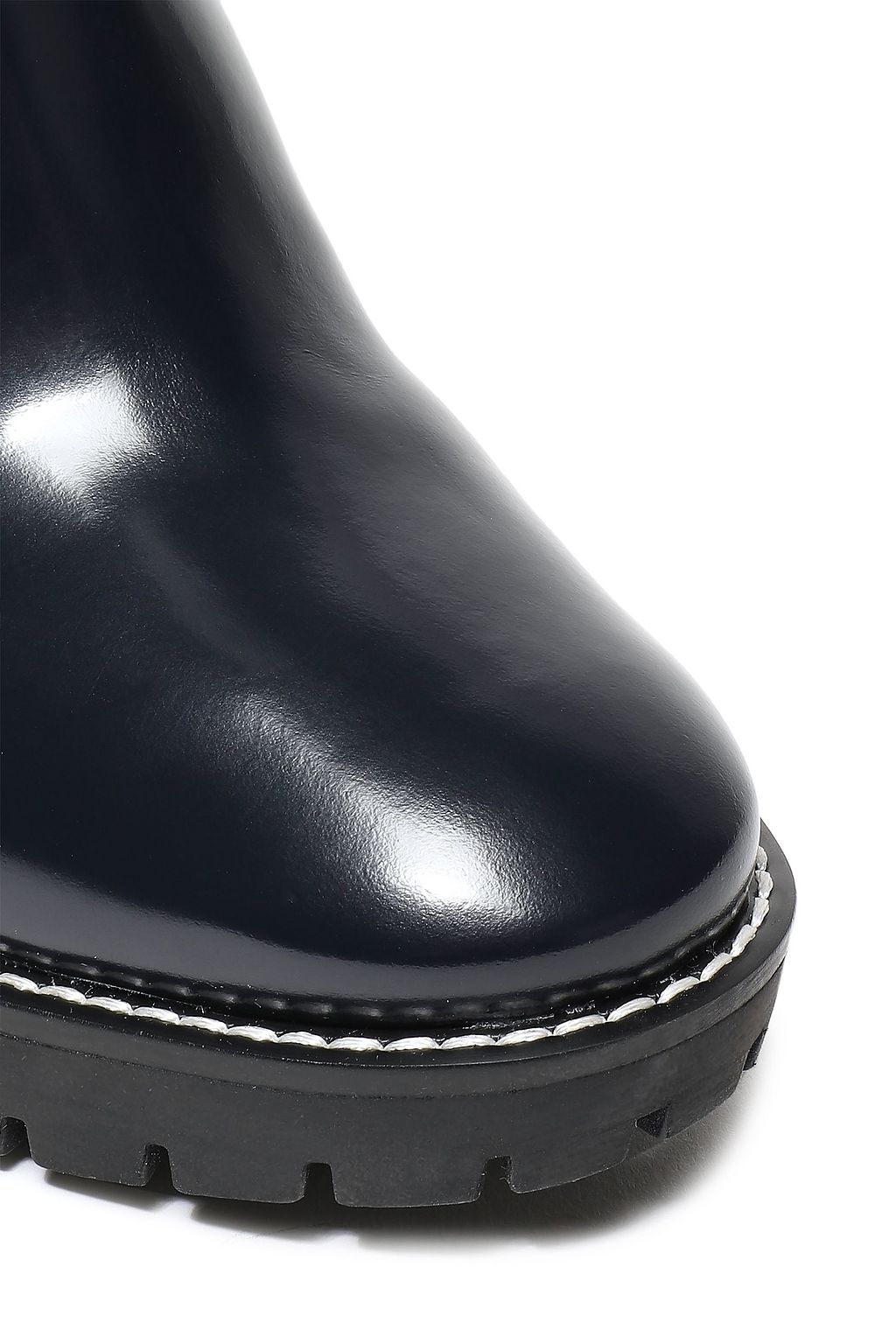 TORY BURCH Leather and scuba-paneled knee boots