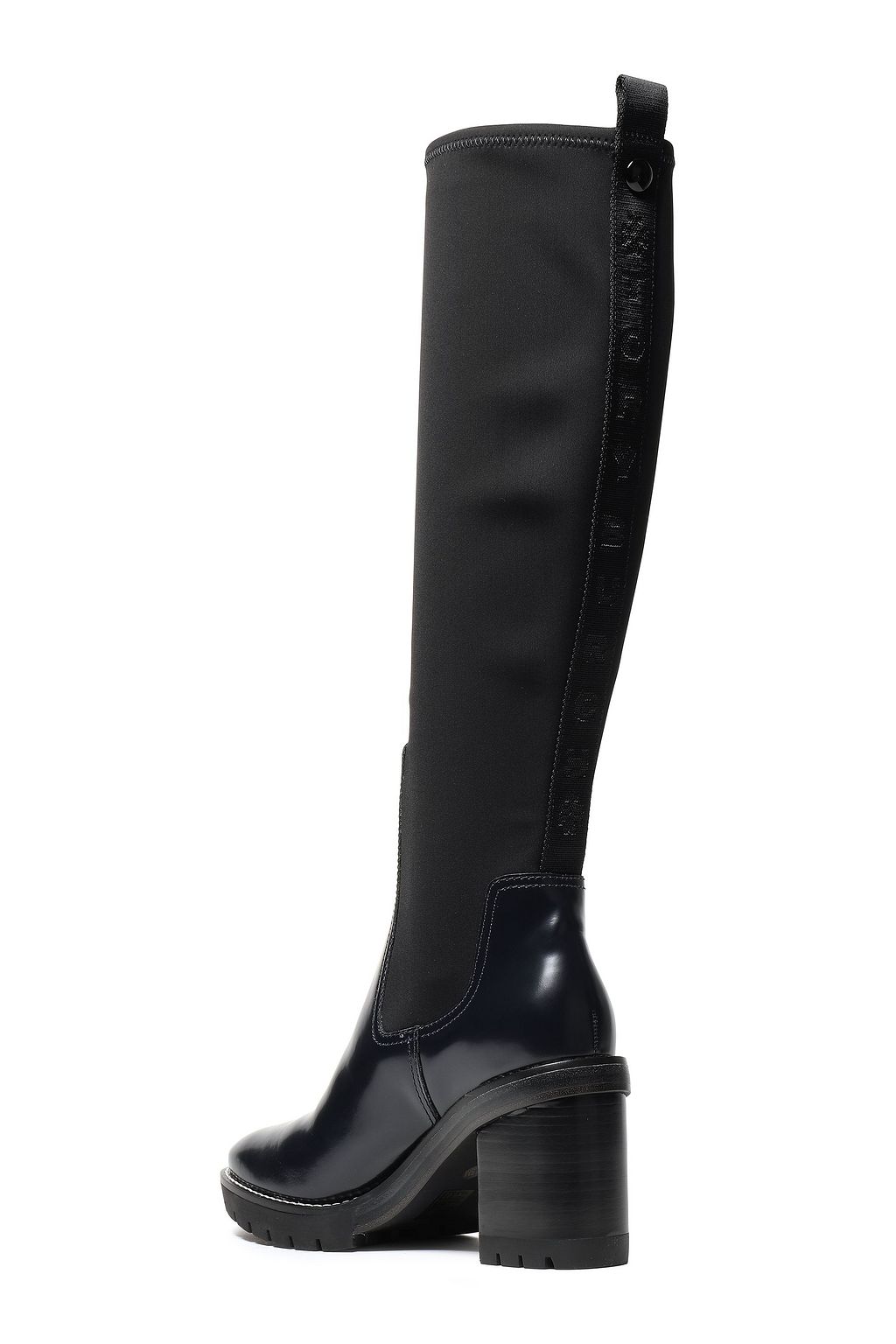TORY BURCH Leather and scuba-paneled knee boots