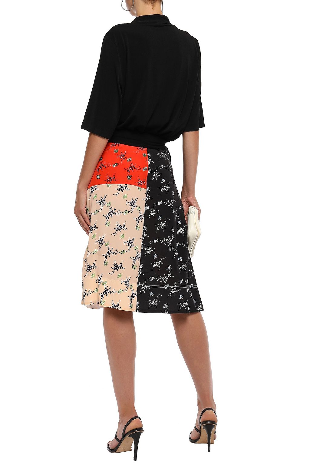 BY MALENE BIRGER Paneled crepe de chine skirt