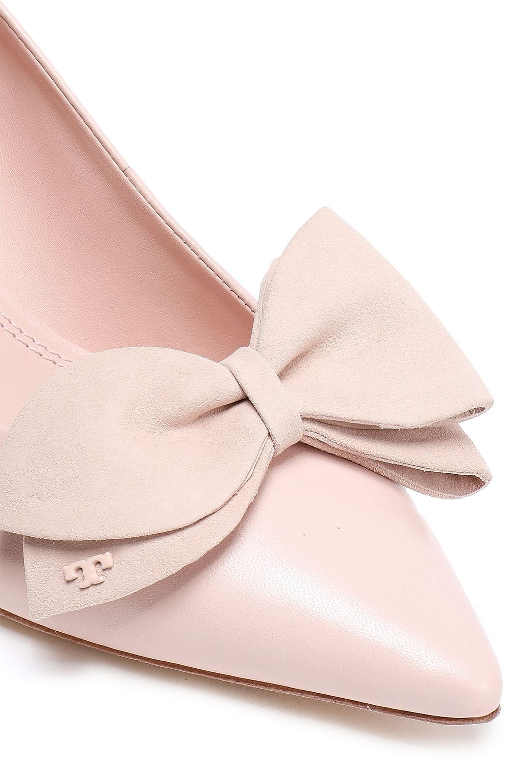 TORY BURCH Bow-embellished leather pumps