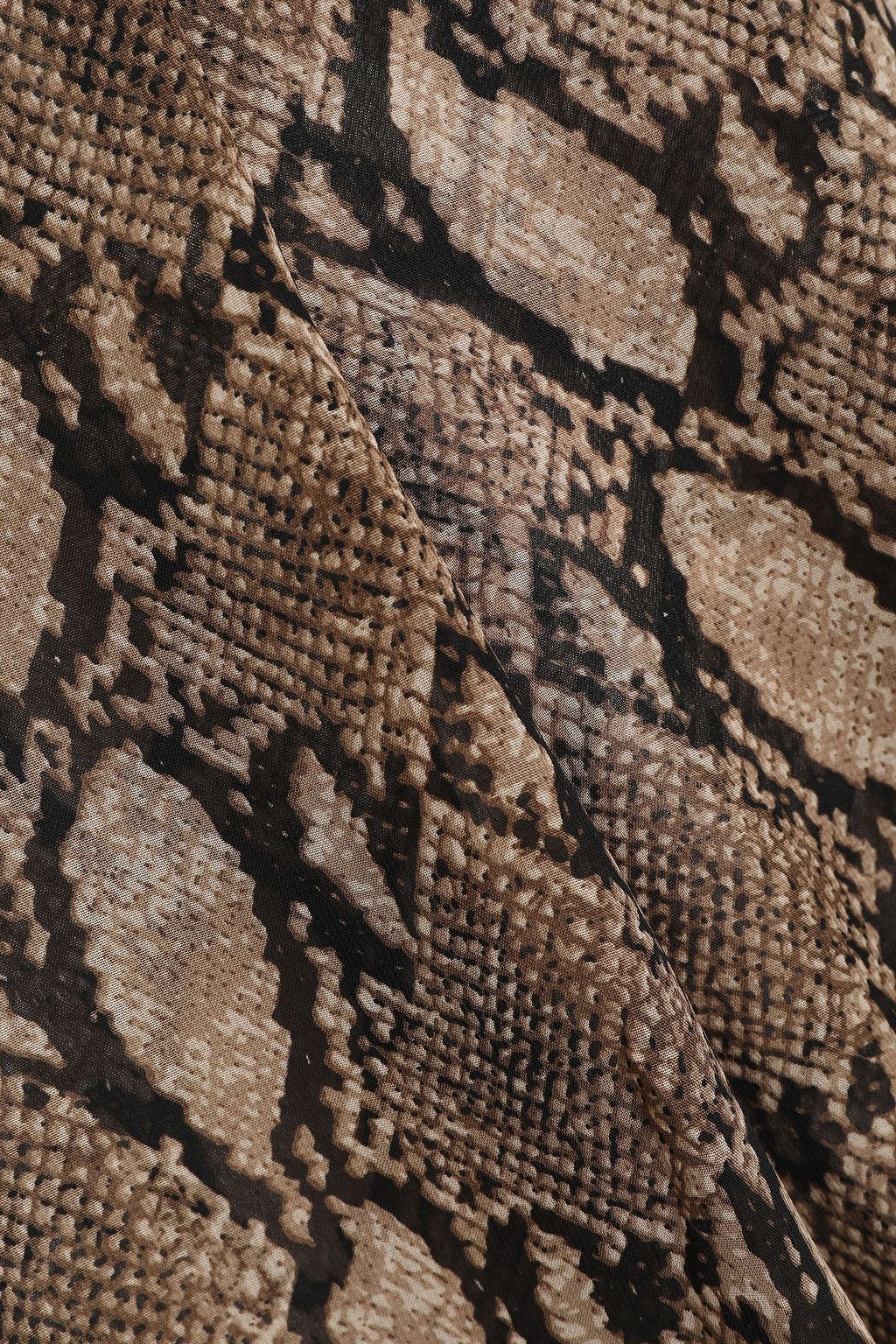 GOEN.J Snake-print chiffon peplum blouse