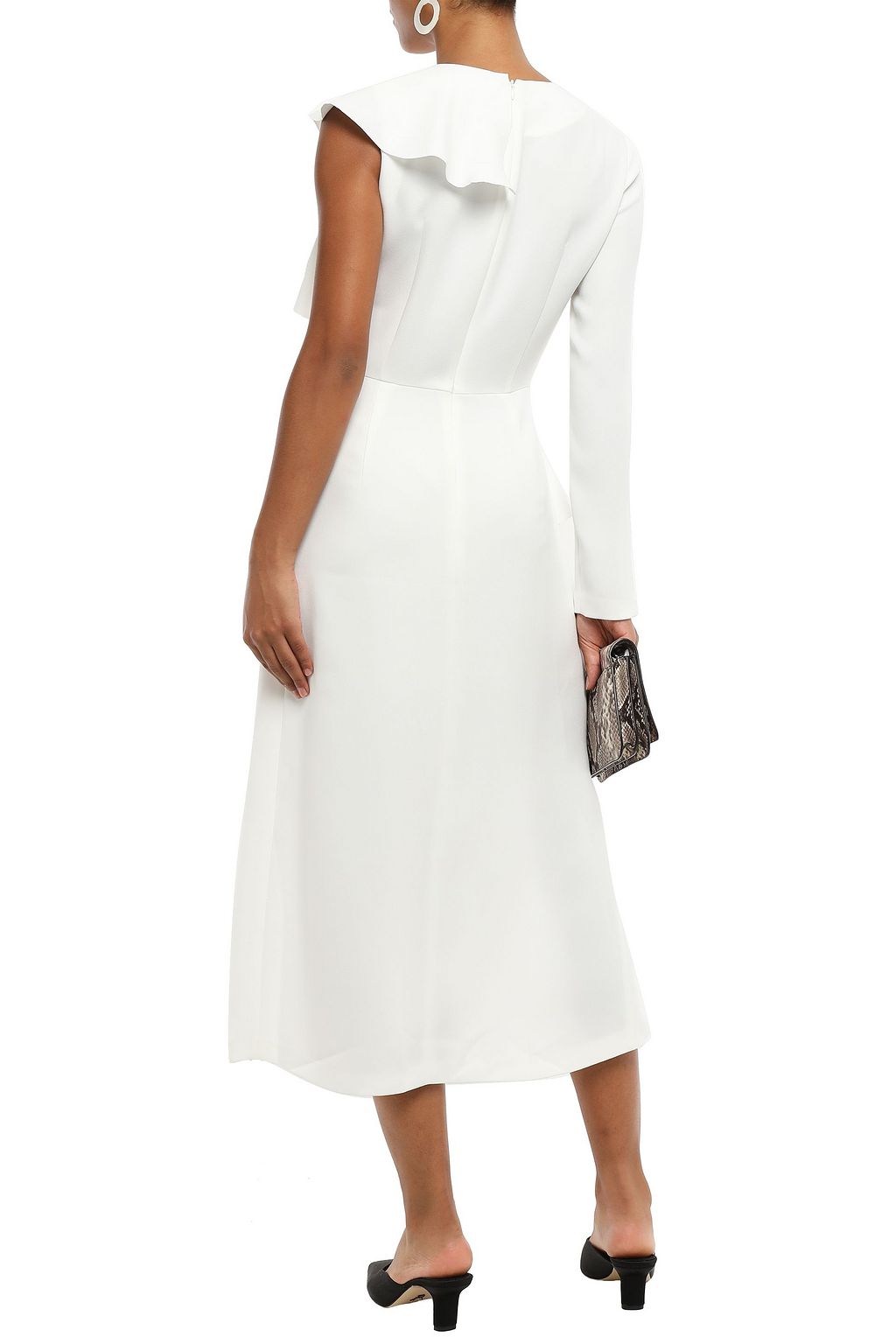 GOEN.J Asymmetric ruffled crepe midi dress