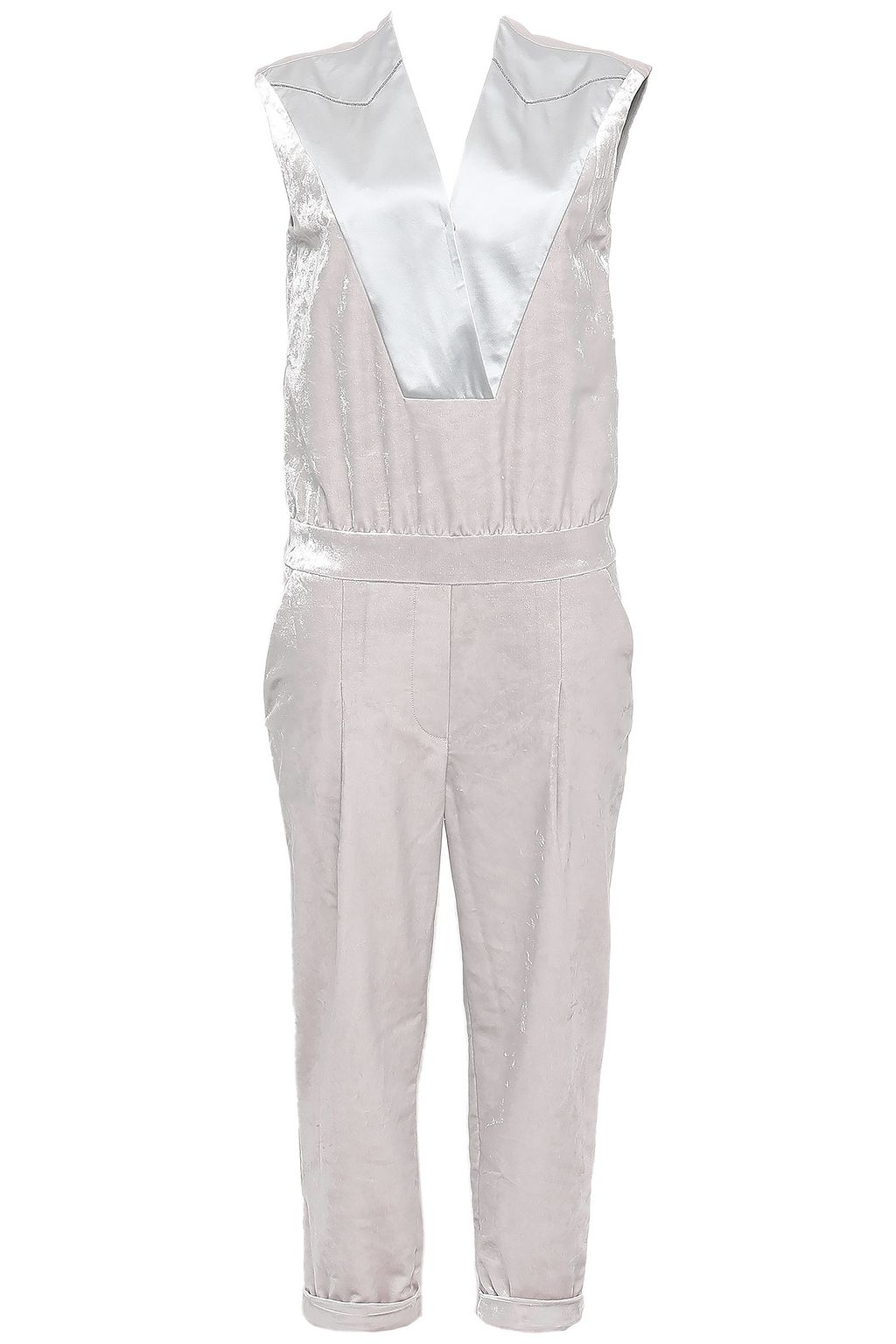 velvet cropped jumpsuit