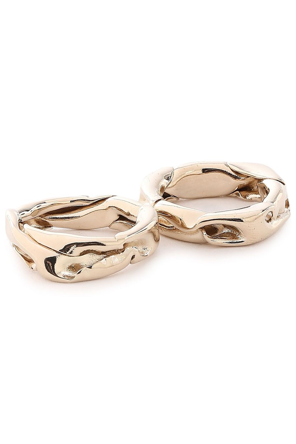 JIL SANDER Set of 2 hammered rose gold-plated rings