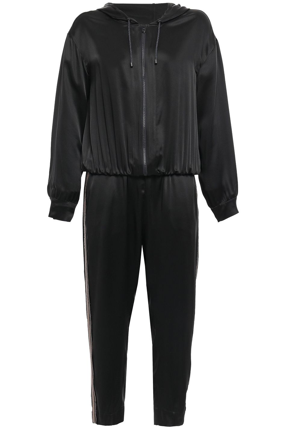 white hooded jumpsuit