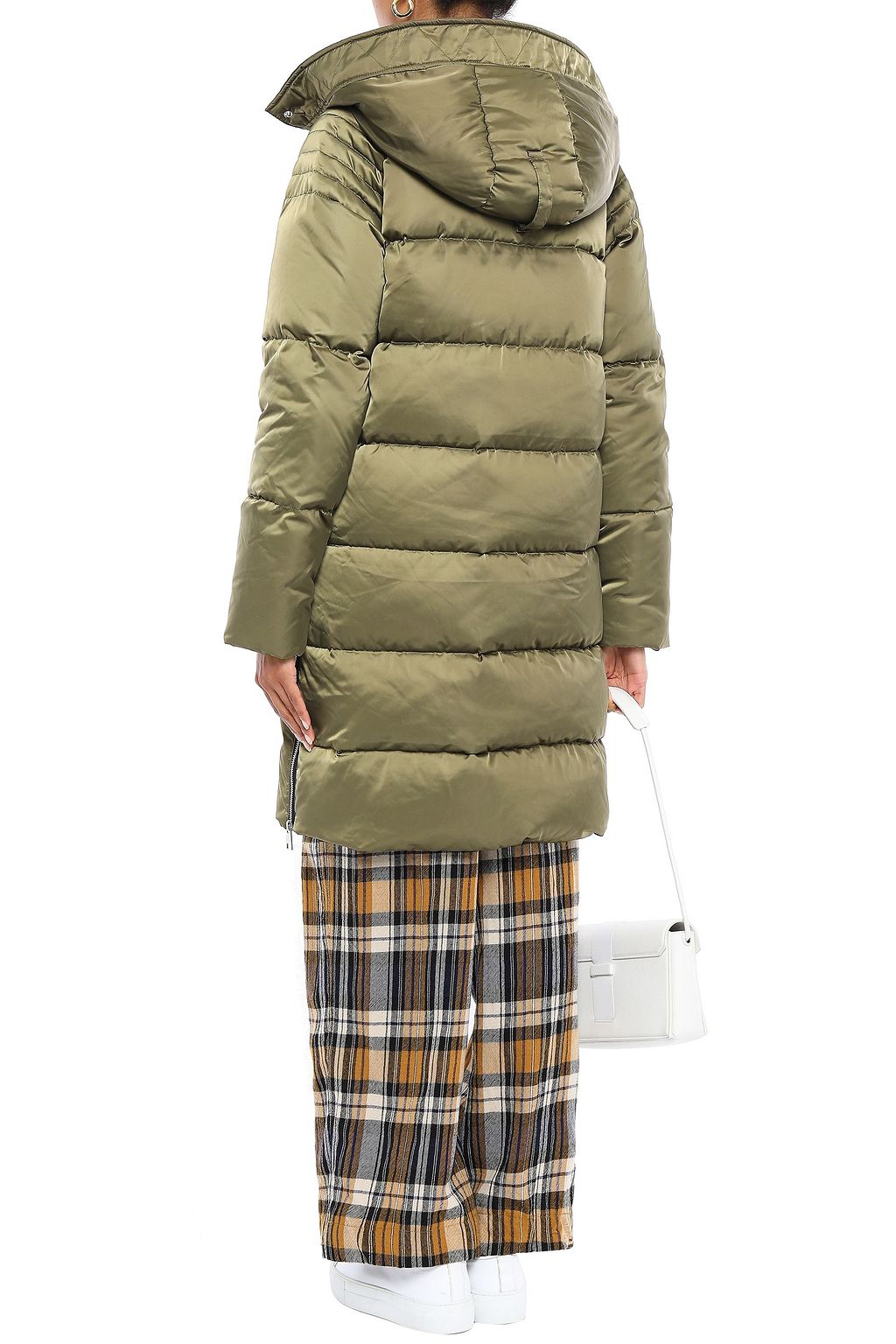MAJE Zip-detailed quilted shell hooded down coat