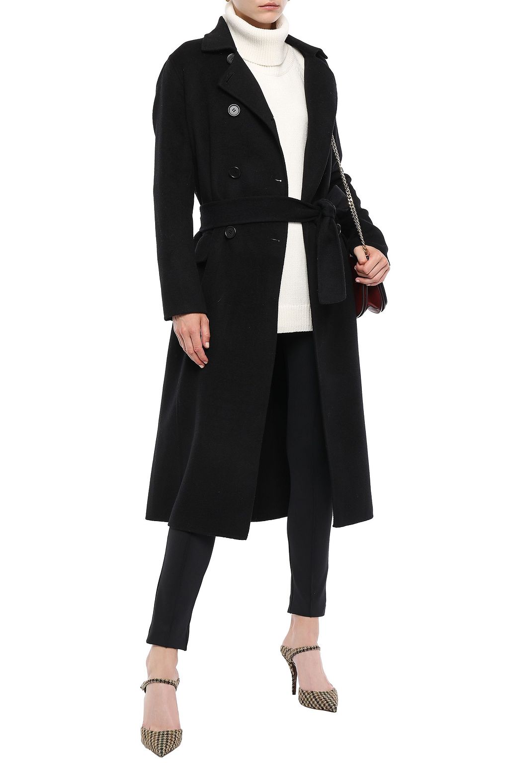 MAJE Double-breasted wool-blend coat