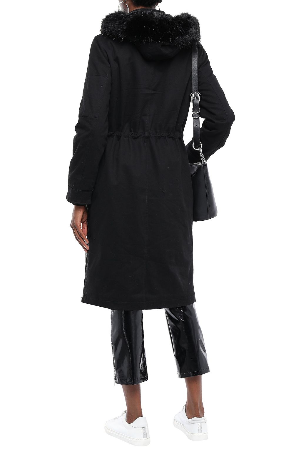 MAJE Faux fur-lined cotton-blend hooded parka