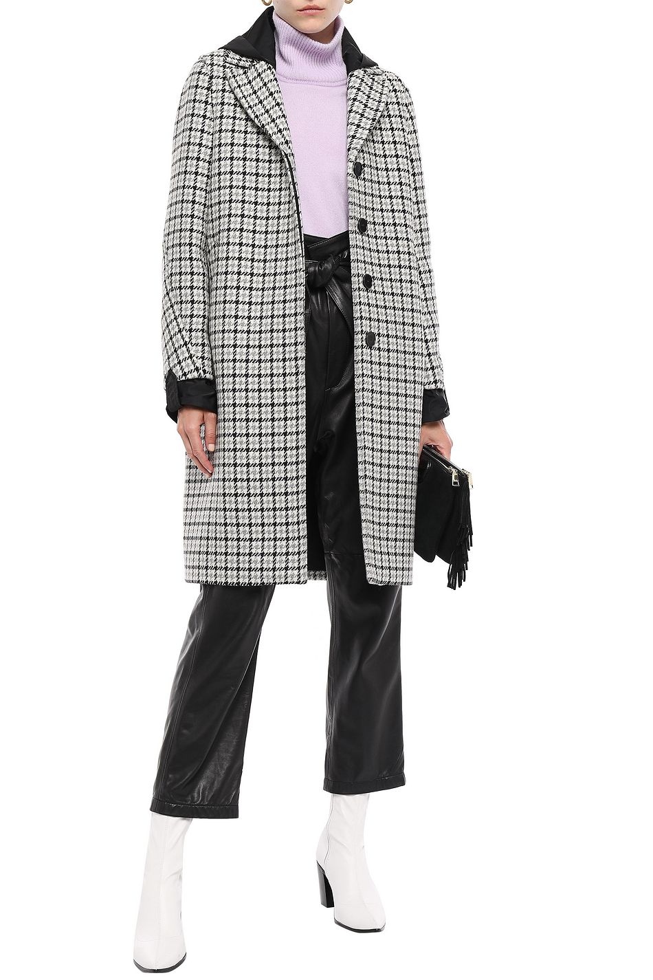 michael kors wool blend scarf coat