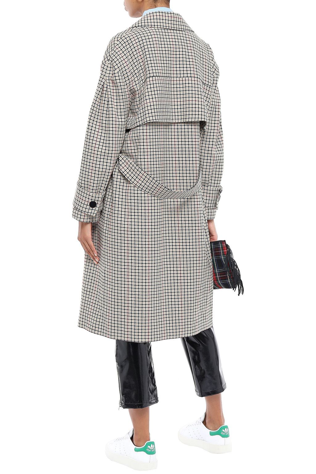 MAJE Checked woven trench coat
