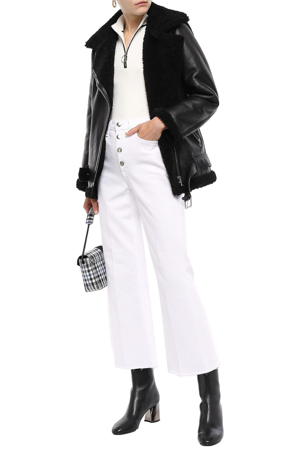 MAJE Shearling biker jacket
