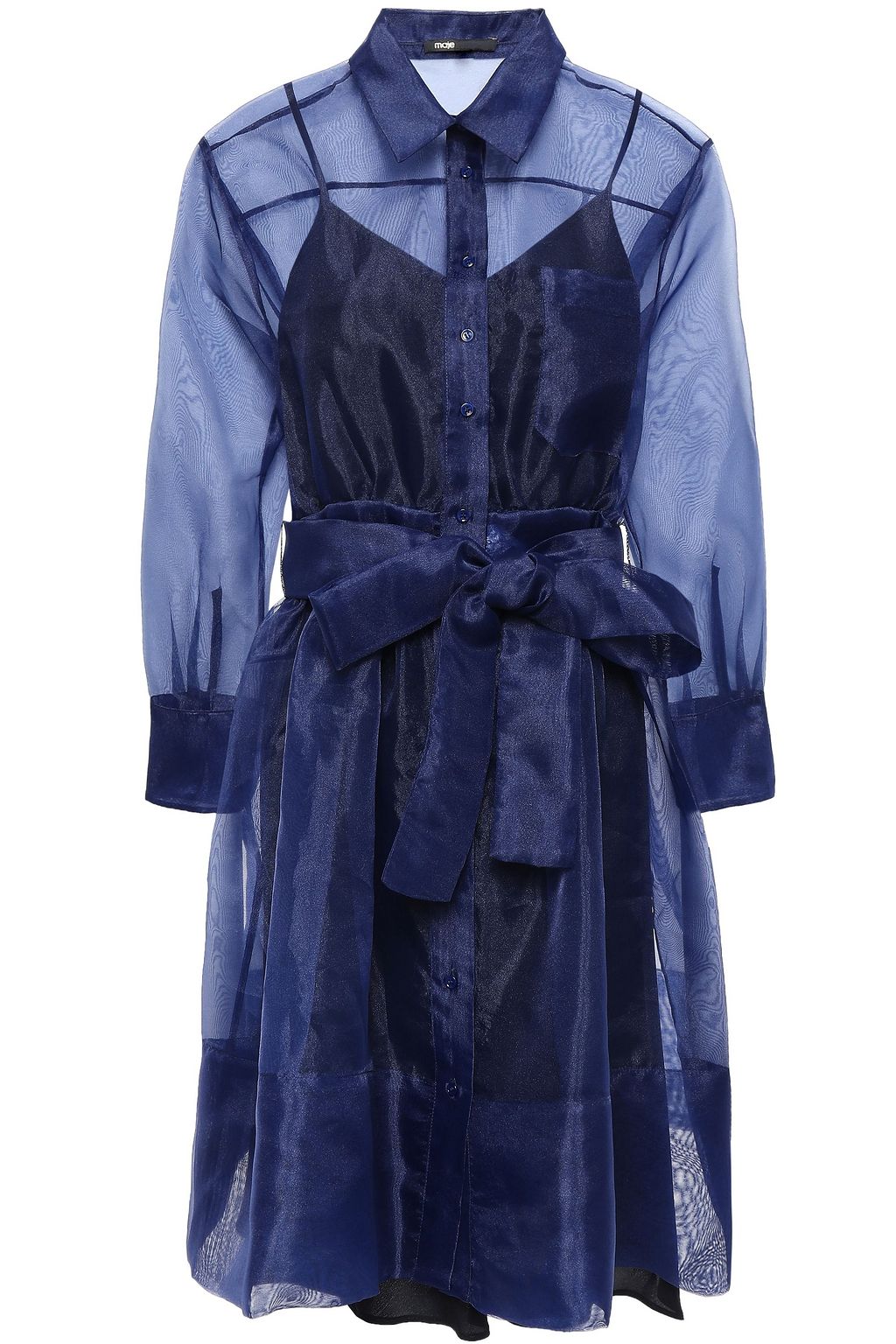 maje organza shirt dress