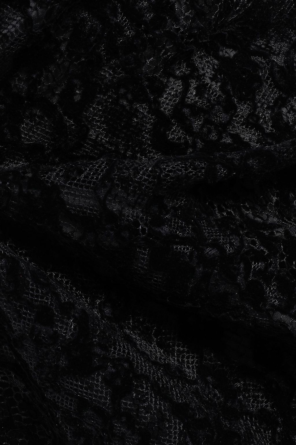 MAJE Ruched flocked lace mini dress