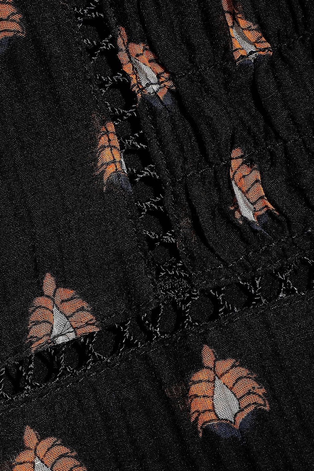 DIANE VON FURSTENBERG Lottie shirred printed cotton and silk-blend top