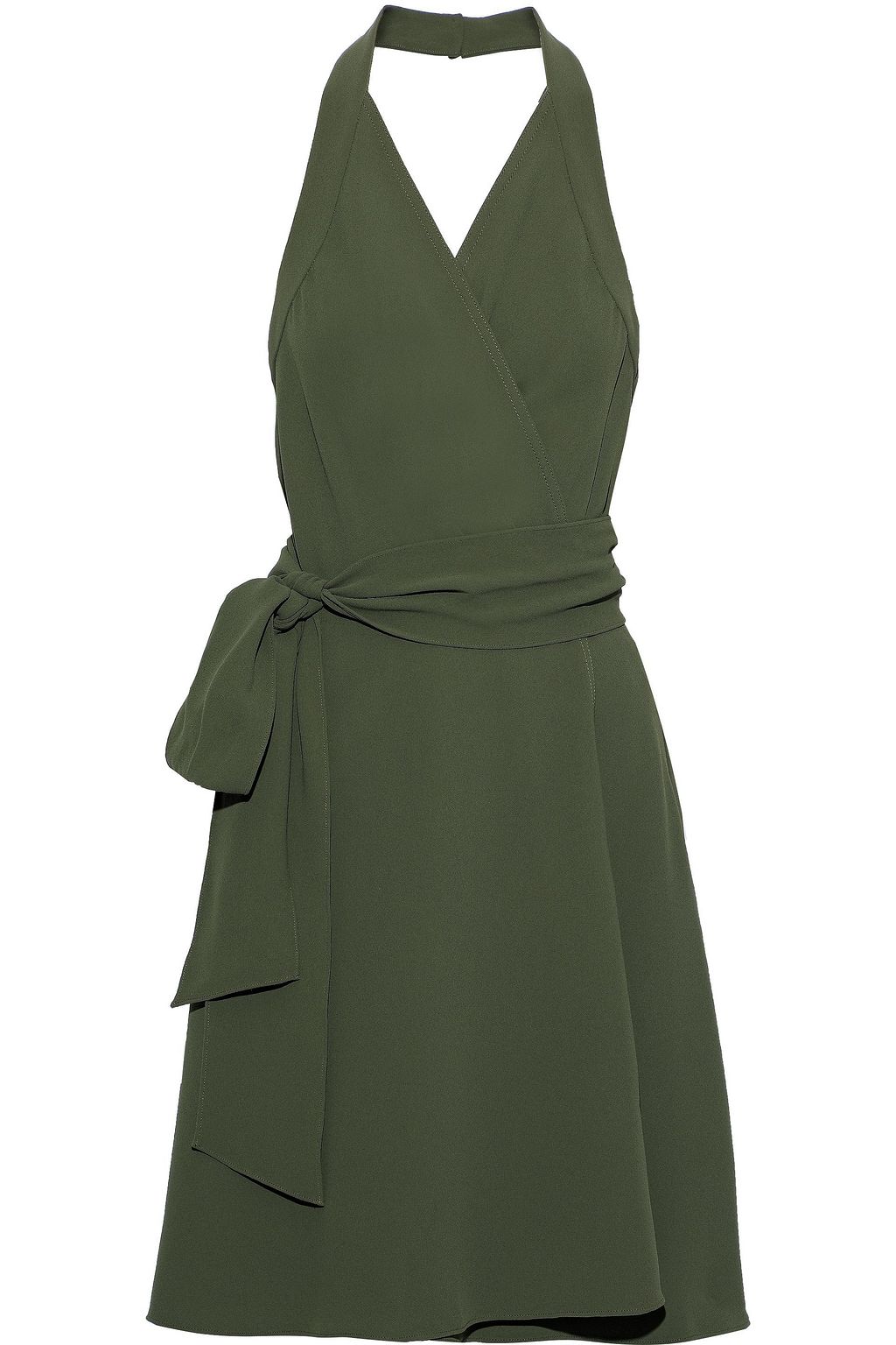 army green wrap dress