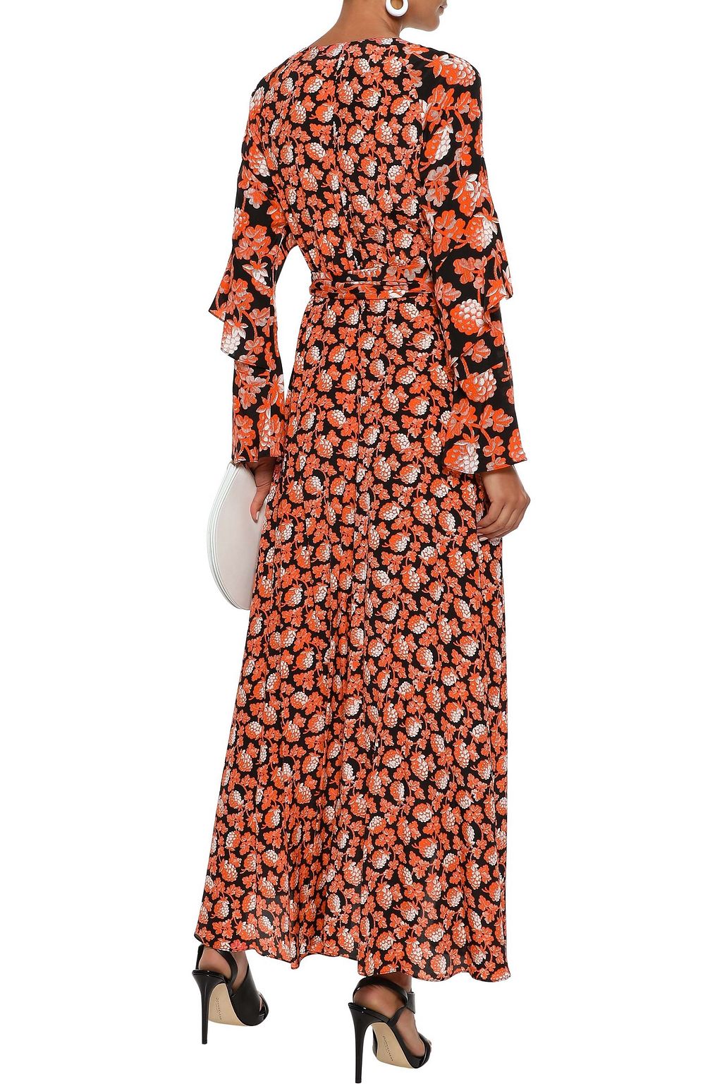 DIANE VON FURSTENBERG Alice ruffled printed silk crepe de chine maxi wrap dress