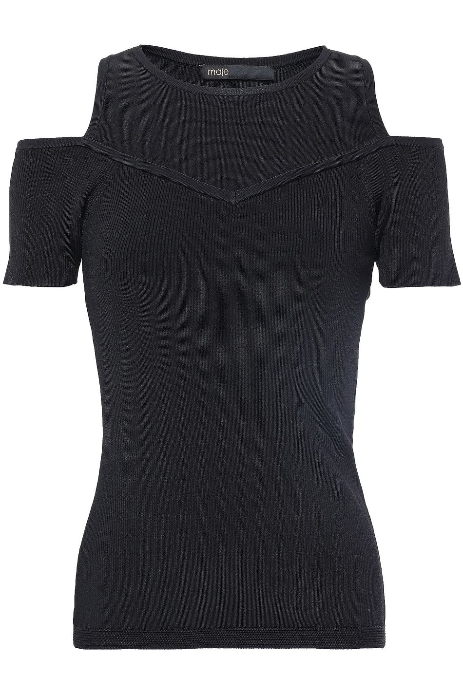 black cold shoulder top