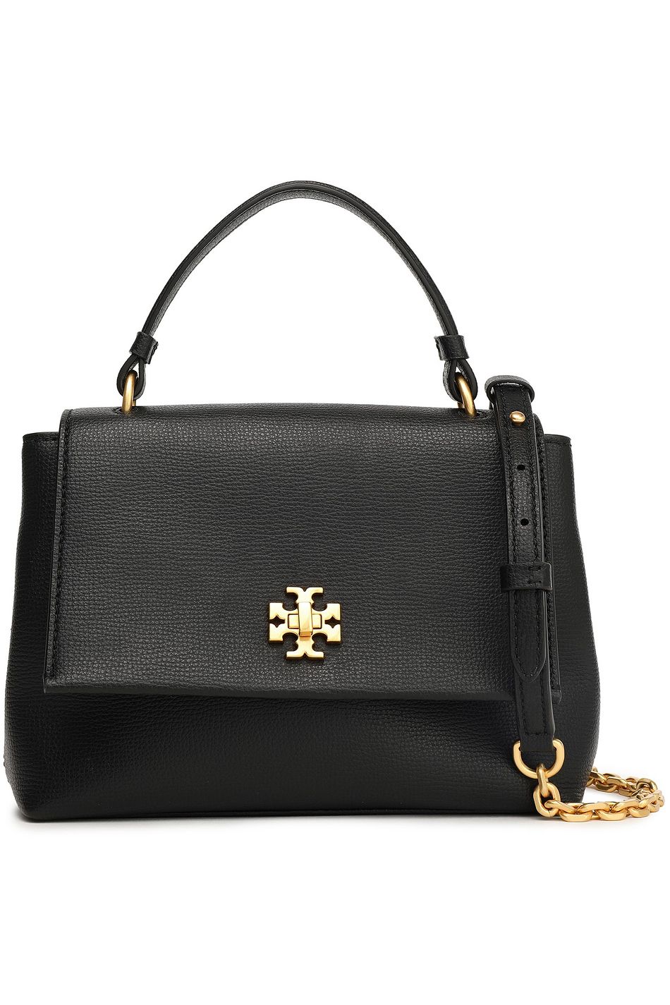 tory burch black leather shoulder bag