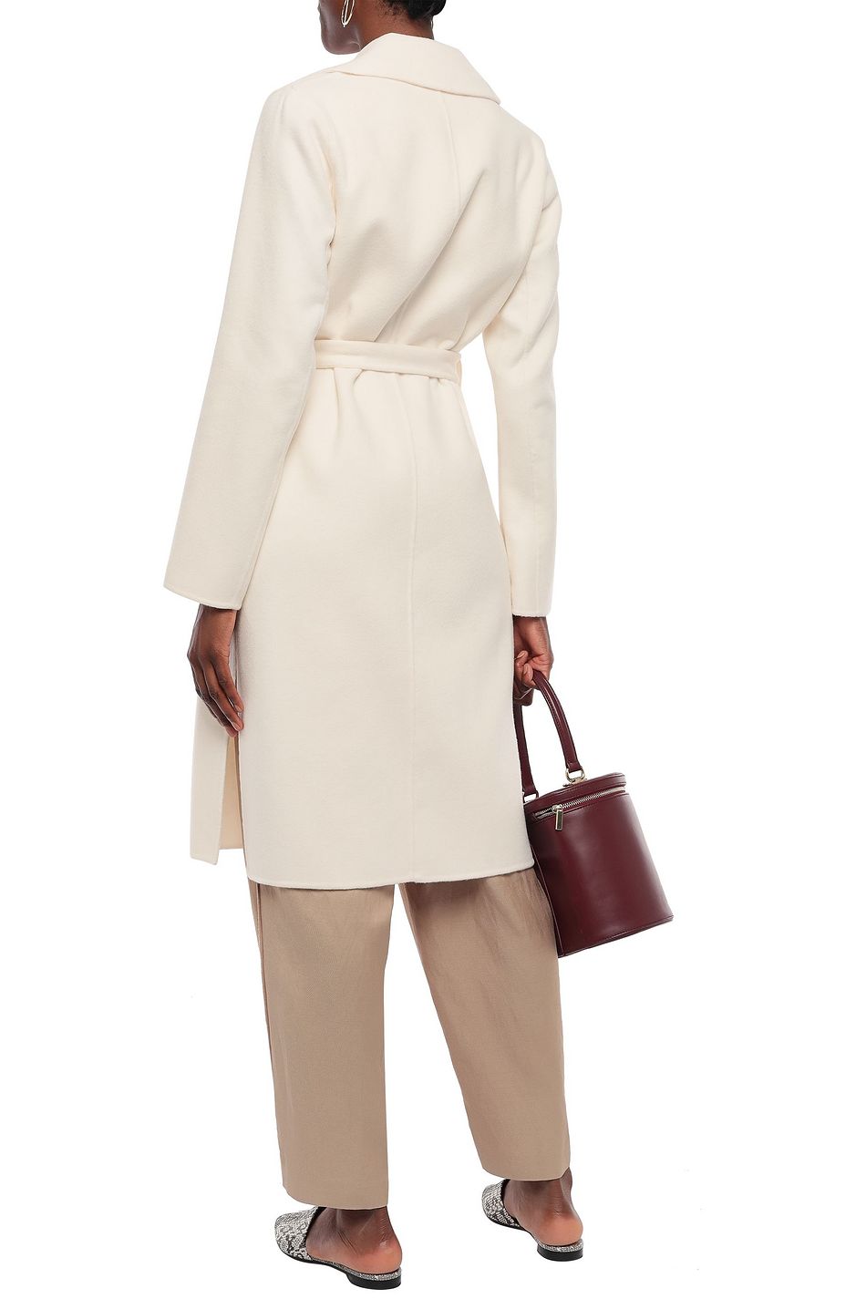 michael kors belted wool blend coat