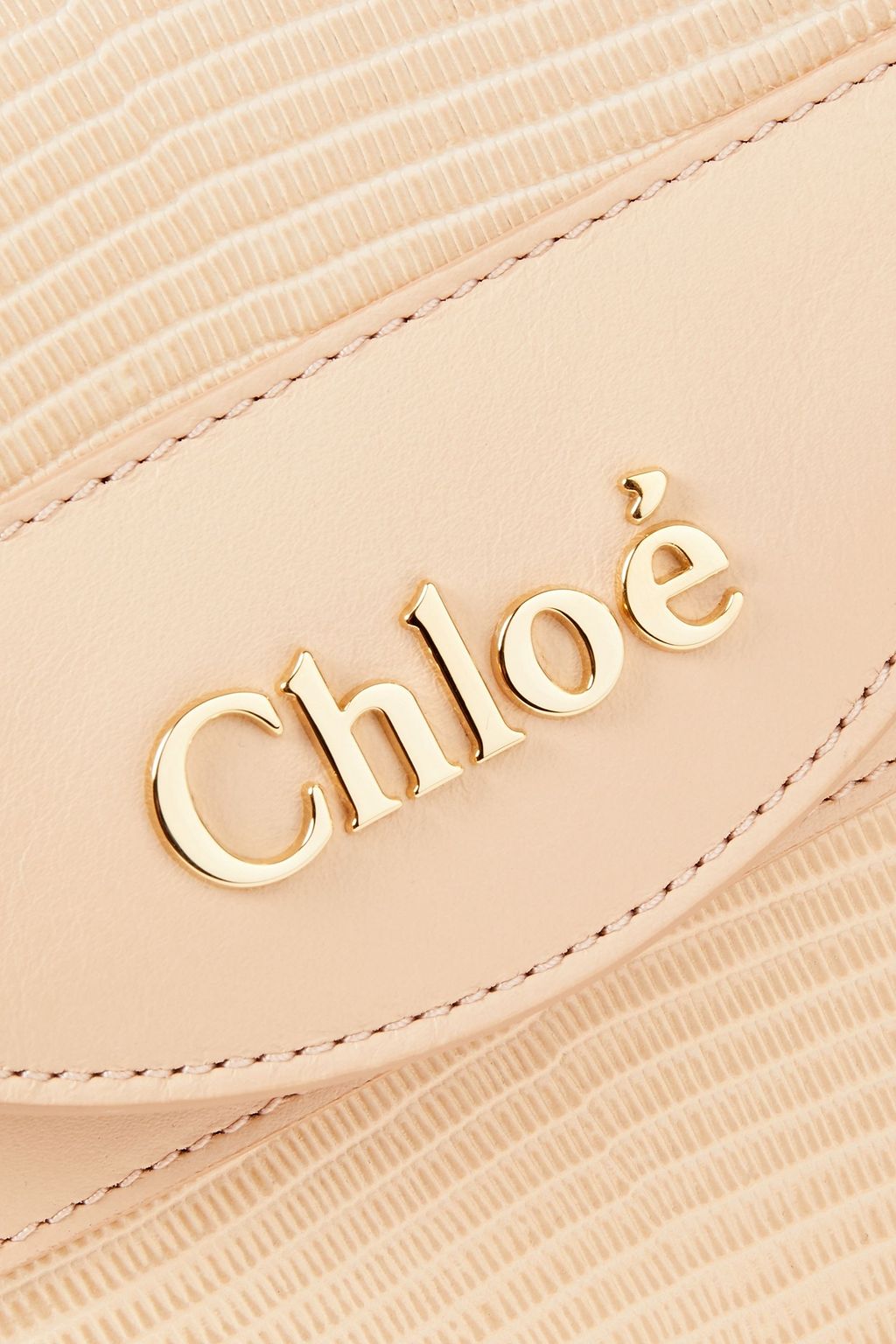 CHLOÉ Aby Lock smooth and lizard-effect leather shoulder bag