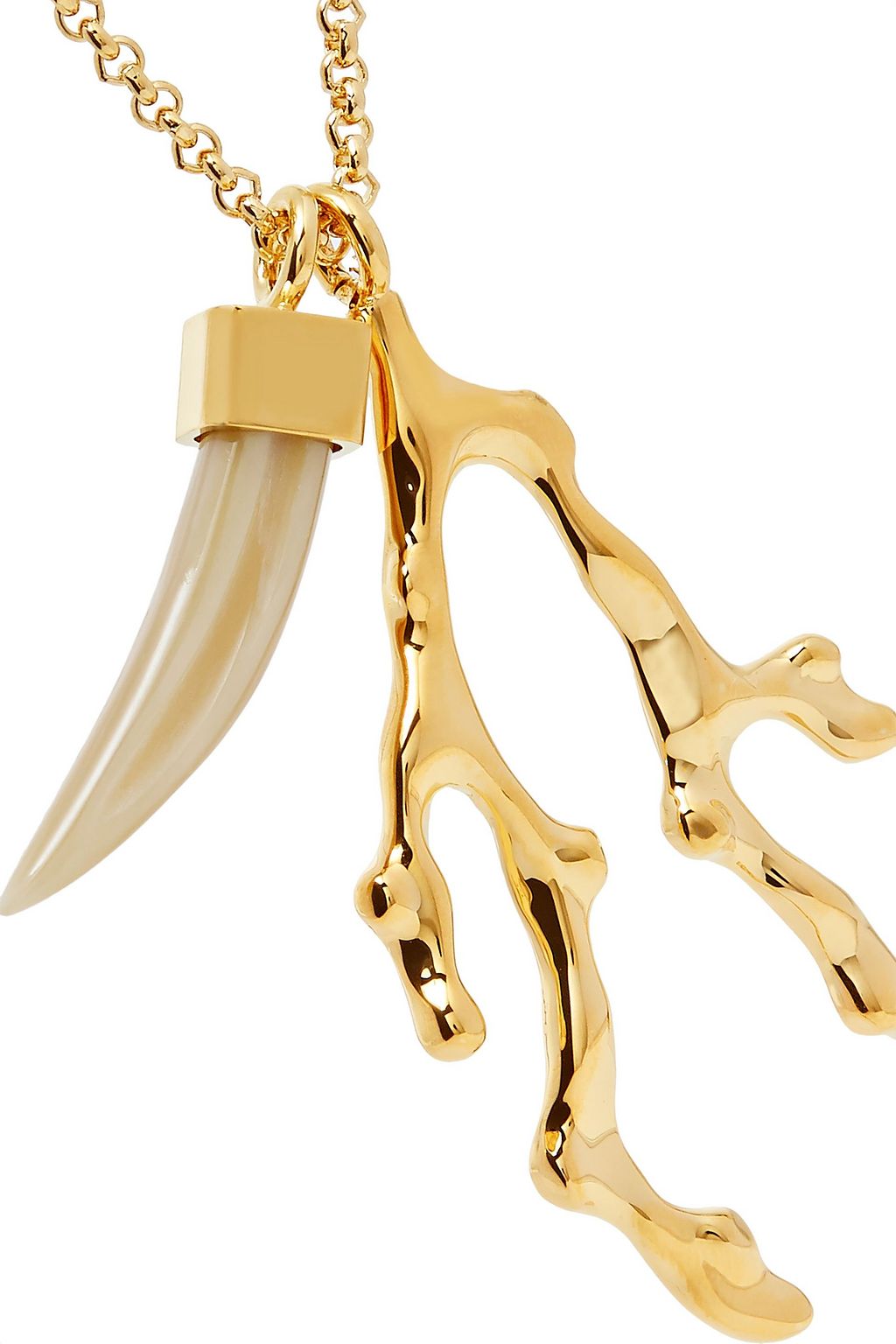CHLOÉ Bonnie gold-tone horn necklace